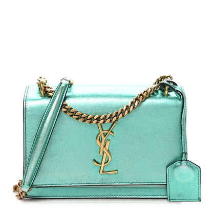 Saint Laurent Metallic Calfskin Small Monogram Sunset Chlorophille 1 of 9