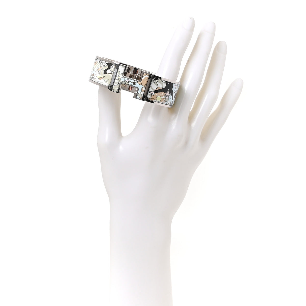 Hermes Enamel Printed Wide Dans Les Nuages Clic Clac H Bracelet PM Songe Pastel 2 of 4