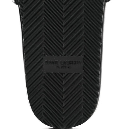Saint Laurent Lambskin Joan Slide Sandals 39.5 Black 6 of 9