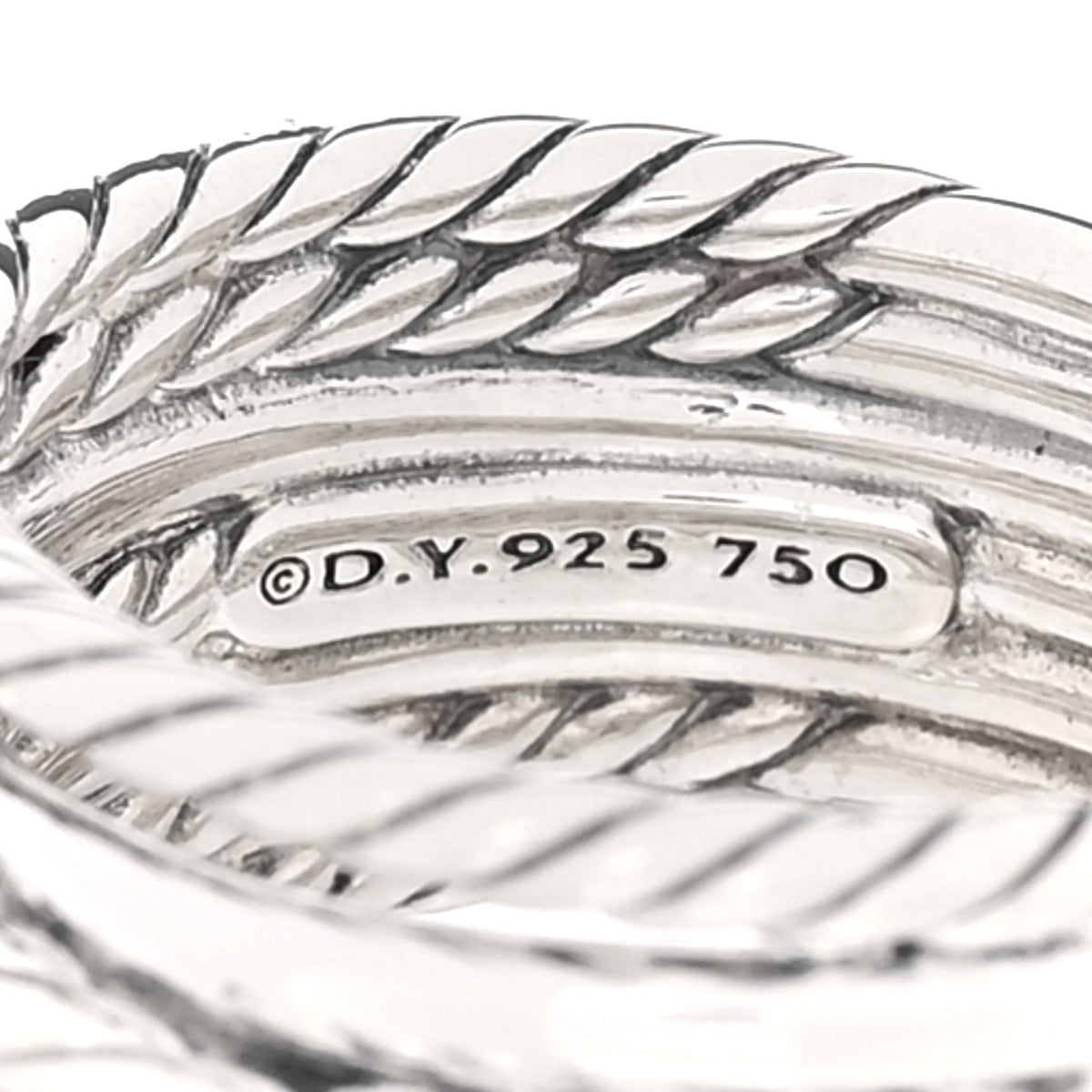 David Yurman Sterling Silver 18K Yellow Gold Double X Crossover Ring 53 6.25 4 of 4