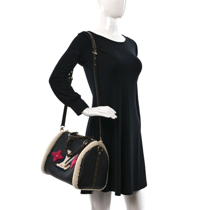 Louis Vuitton Calfskin Monogram Teddy Speedy Bandouliere 30 Black 2 of 8