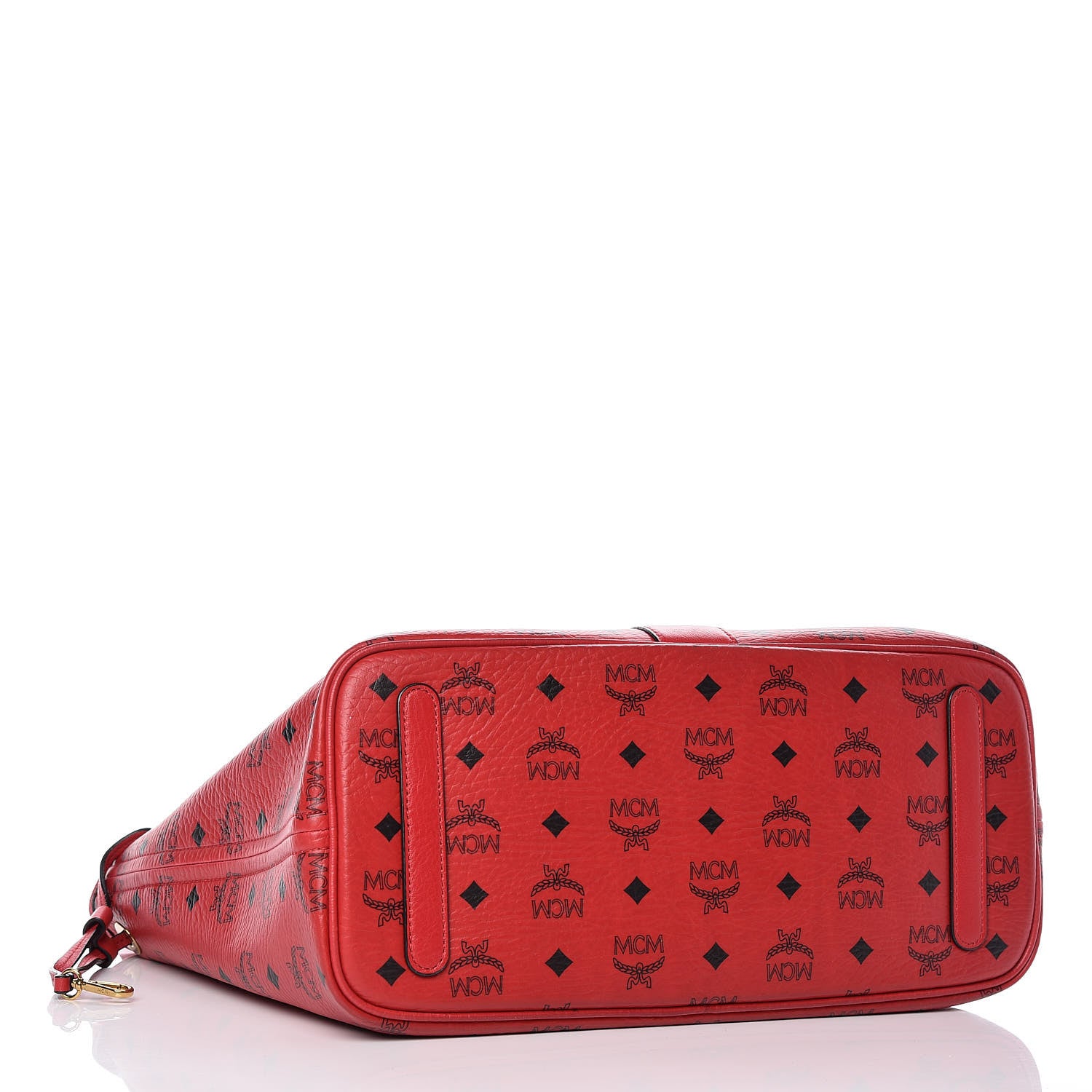 MCM Visetos Medium Liz Reversible Shopper Tote Ruby Red 8 of 14