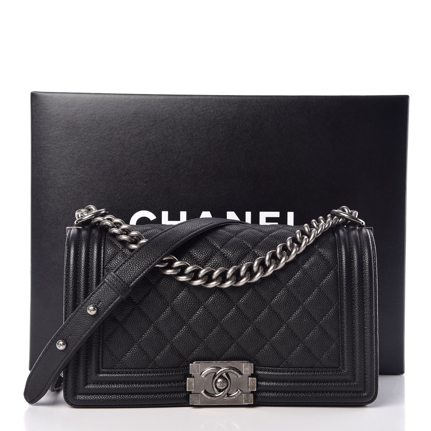 Chanel Caviar Quilted Medium Boy Flap Black 11 of 11