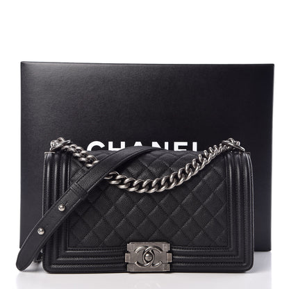 Chanel Caviar Quilted Medium Boy Flap Black 11 of 11