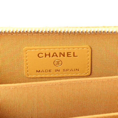 Chanel Caviar Quilted Zip Coin Purse Yellow 6 of 7