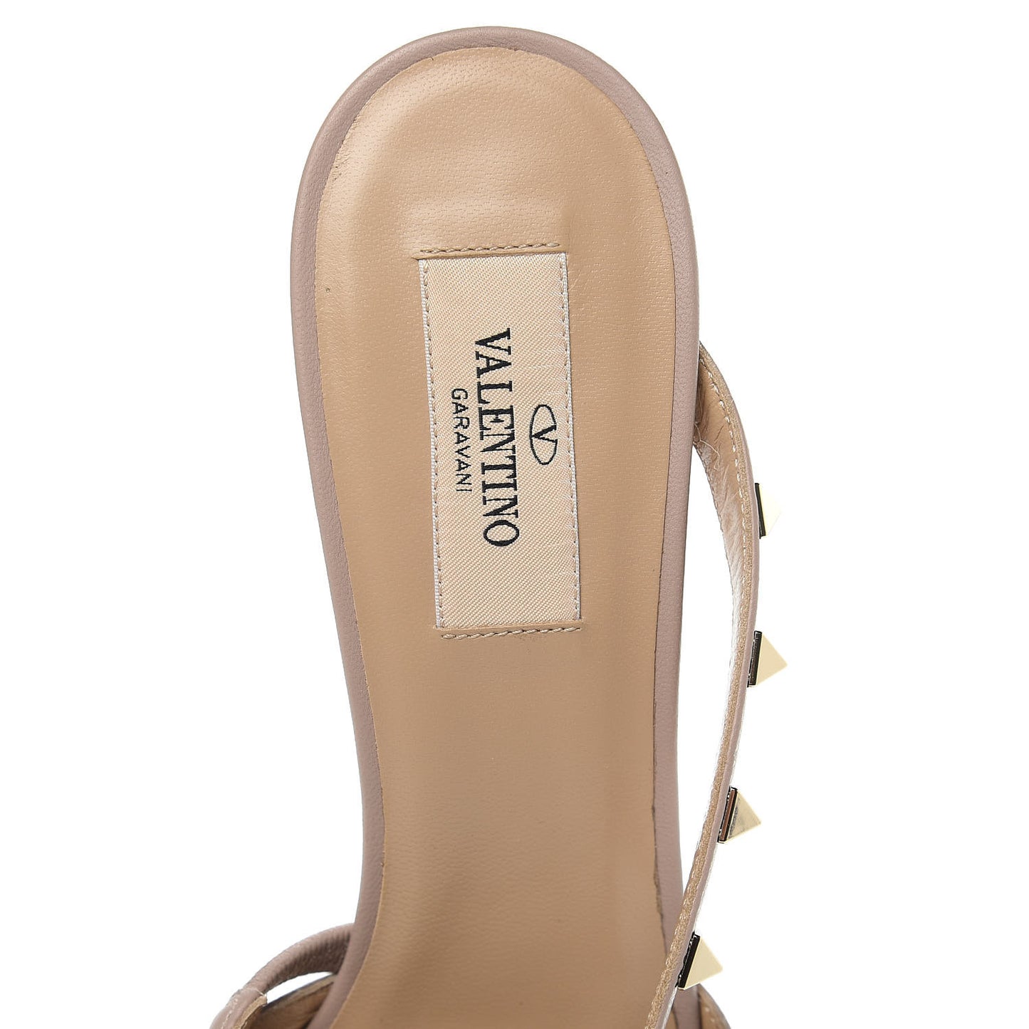 Calfskin Nappa Rockstud Cross Strap 50mm Mules 39.5 Pastel Grey Poudre
