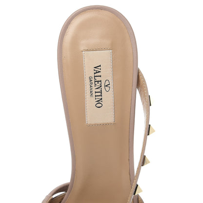 Valentino Garavani Calfskin Nappa Rockstud Cross Strap 50mm Mules 39.5 Pastel Grey Poudre 7 of 8