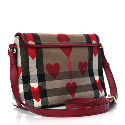 Burberry Horseferry Check Heart Print Crossbody Flap Parade Red 3 of 11