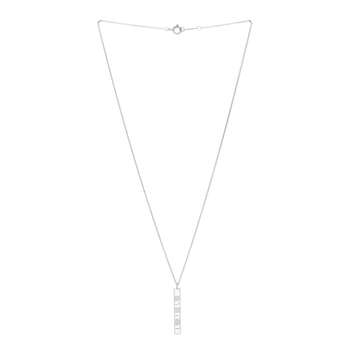 Sterling Silver Atlas Bar Pendant Necklace