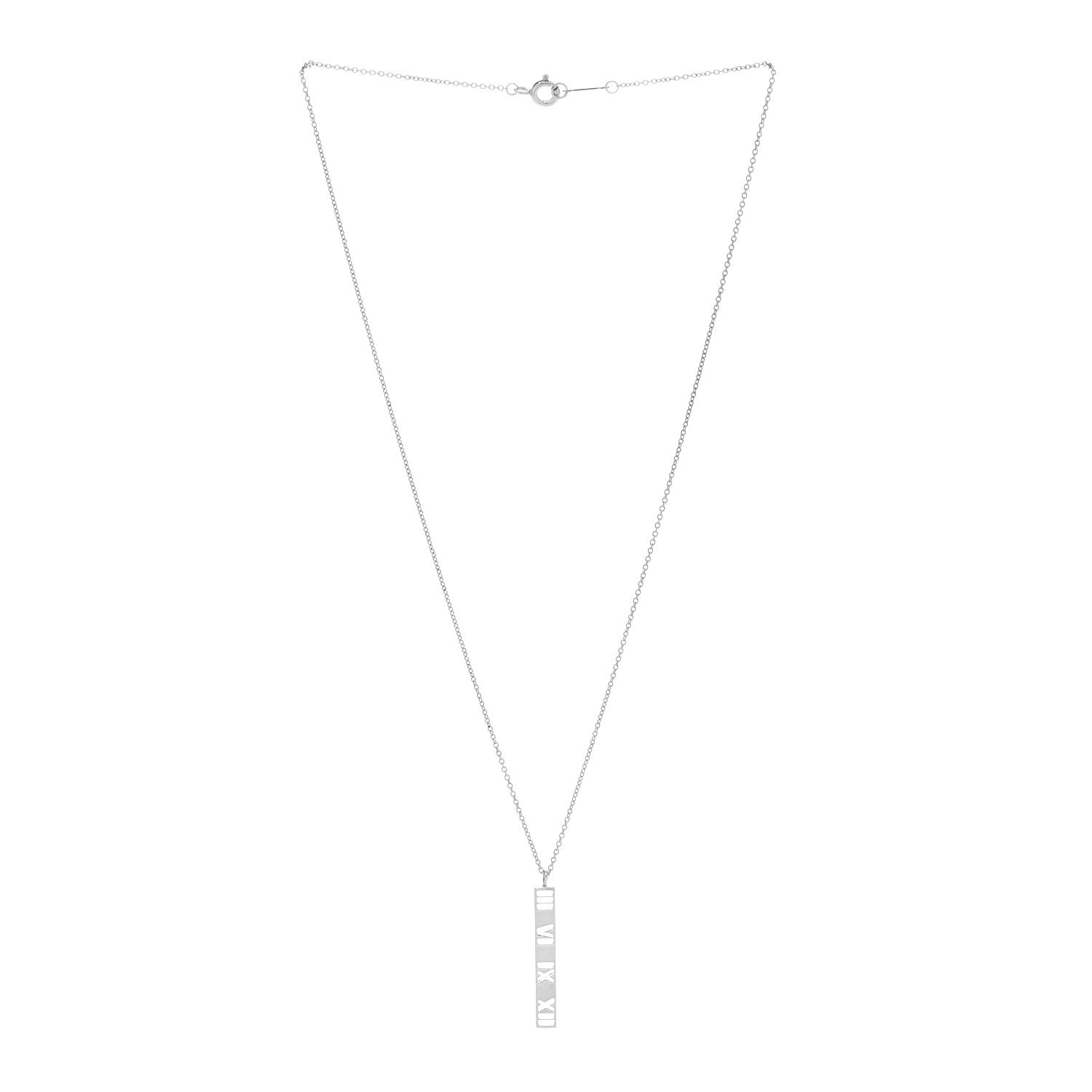 Tiffany Sterling Silver Atlas Bar Pendant Necklace 3 of 4
