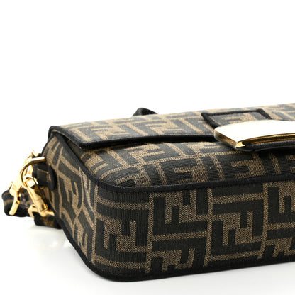 Fendi Fabric Jacquard FF 1974 Medium Baguette Tobacco Moro Black 9 of 10