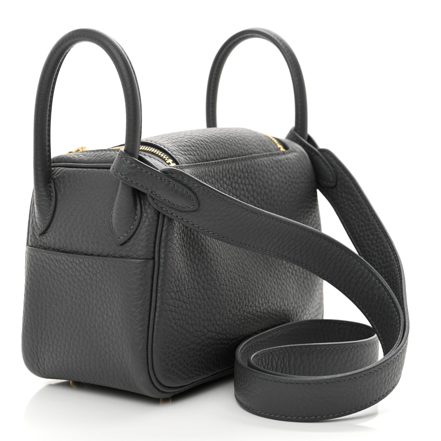 Hermes Taurillon Clemence Mini Lindy 20 Ardoise 3 of 11