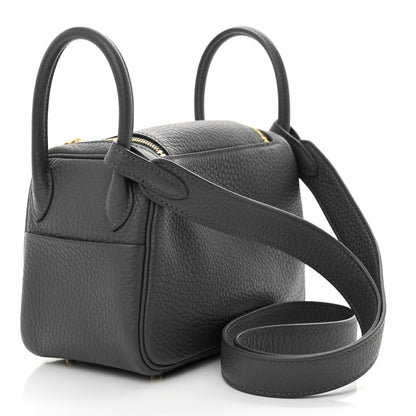 Hermes Taurillon Clemence Mini Lindy 20 Ardoise 3 of 11