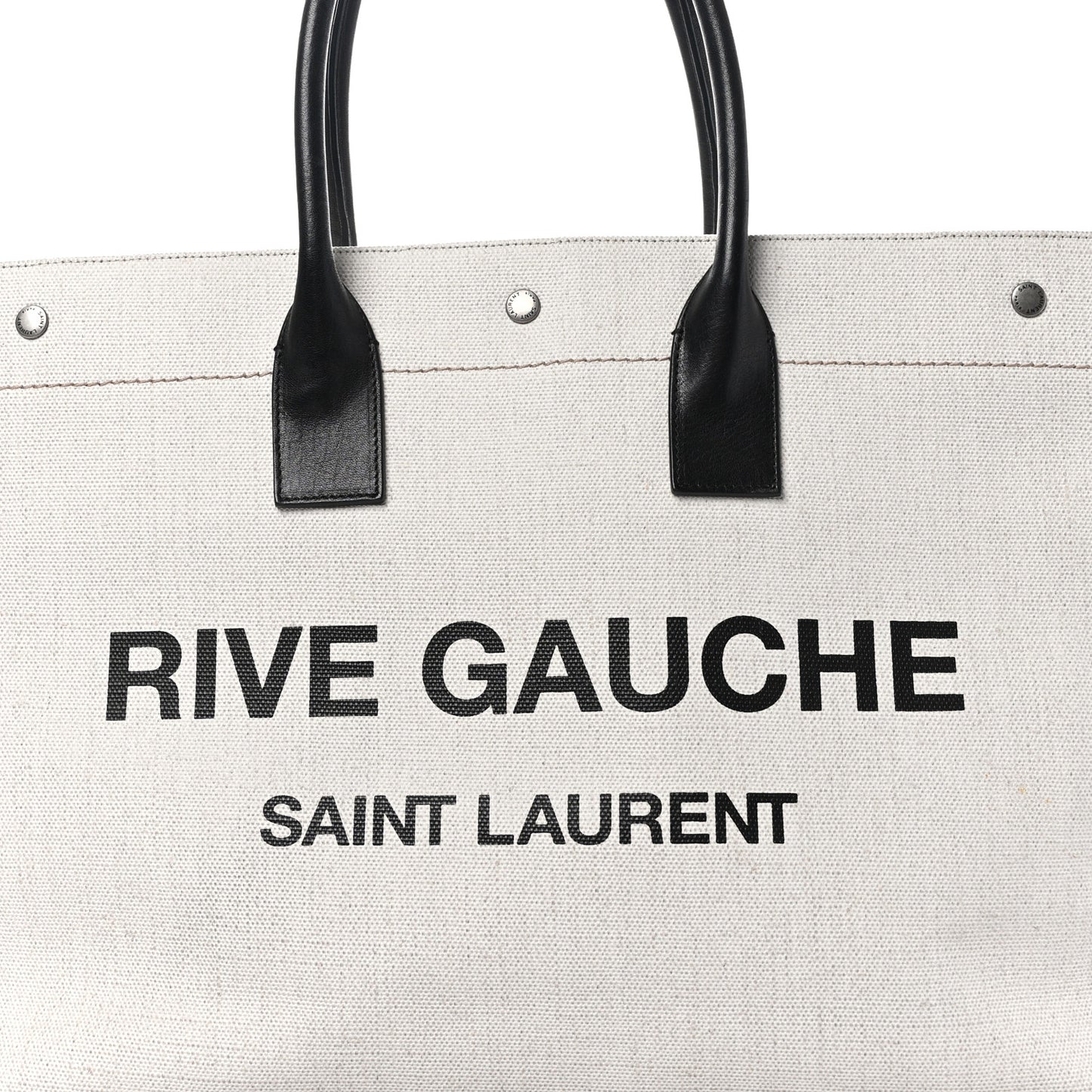 Linen Calfskin Rive Gauche Tote Optic White