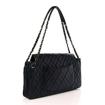 Chanel Lambskin Quilted Chanel 3 Accordion Flap Bag Black 3 of 10