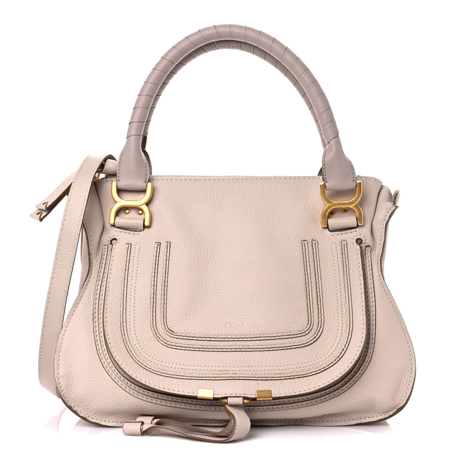 Chloe Calfskin Medium Marcie Satchel Abstract White 1 of 13