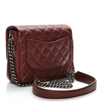 Chanel Caviar Quilted Small Rock In Rome Flap Burgundy 3 of 8