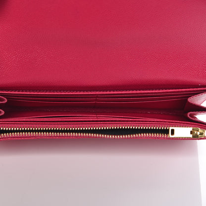 Saint Laurent Grain De Poudre Matelasse Chevron Monogram Flap Wallet Bubblegum 5 of 12