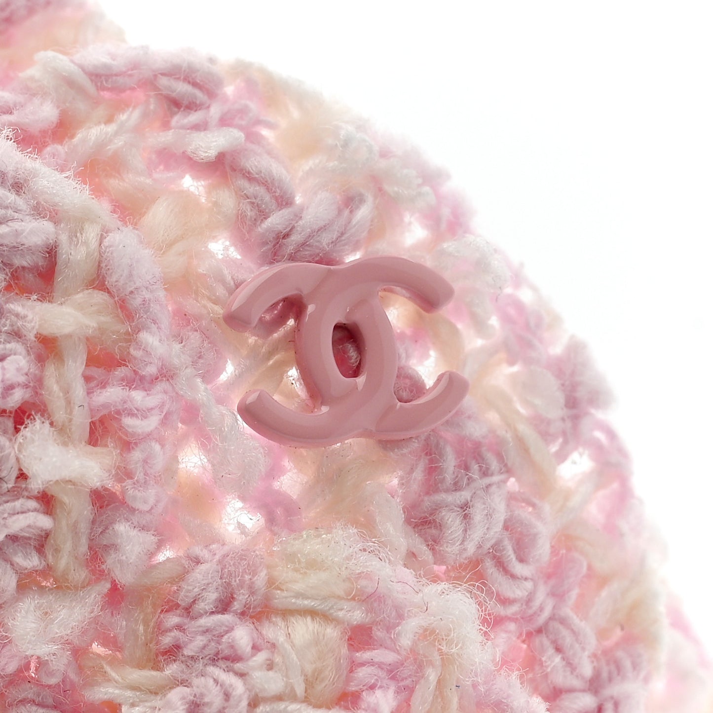 Tweed Camellia Brooch Pink White