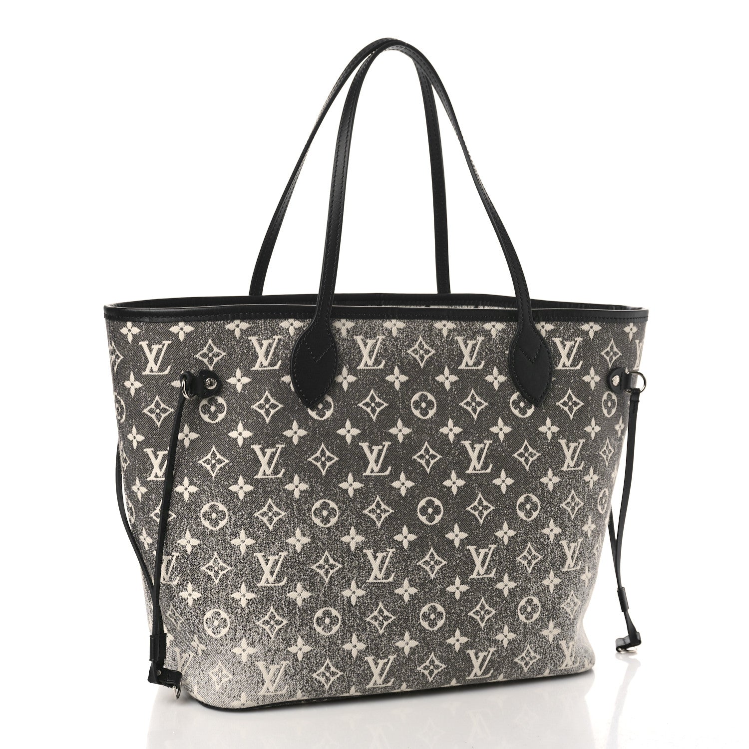 Louis Vuitton Denim Monogram Jacquard Neverfull MM Grey 4 of 9