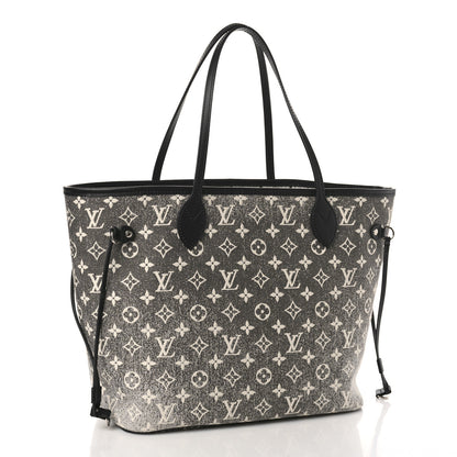 Louis Vuitton Denim Monogram Jacquard Neverfull MM Grey 4 of 9
