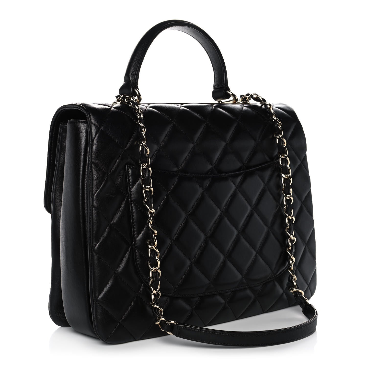 Chanel Lambskin Quilted Large Trendy CC Dual Handle Flap Bag Black 3 of 14