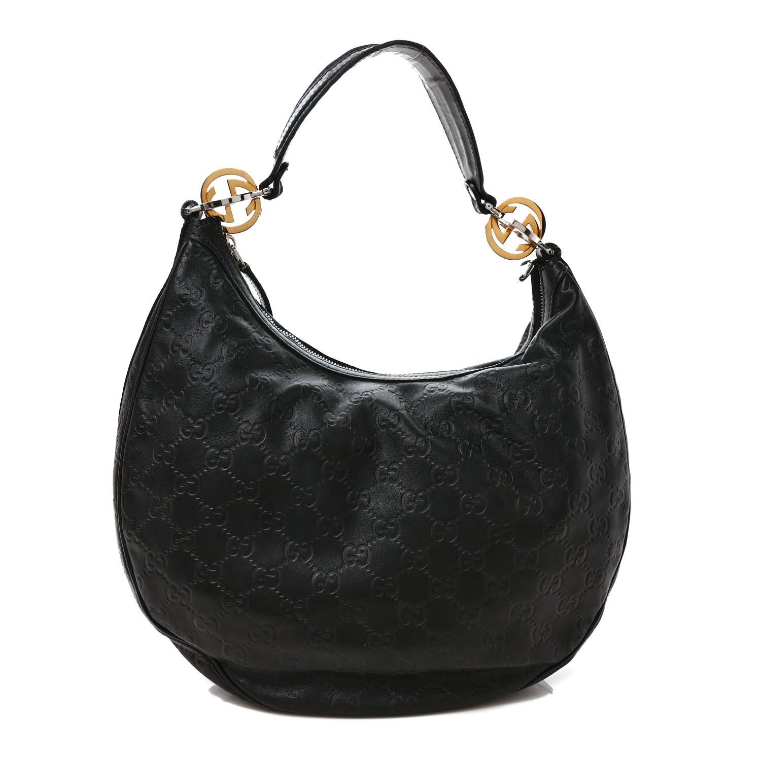Gucci Guccissima Medium GG Twins Hobo Black 1 of 14