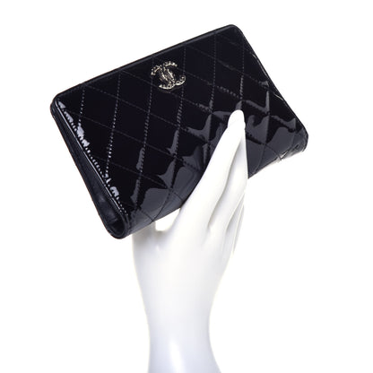 Chanel Patent Quilted Brilliant Yen Wallet Black 2 of 8