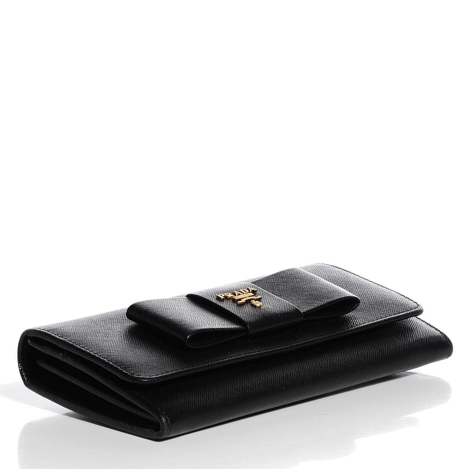Prada Saffiano Bow Wallet Nero Black 4 of 8
