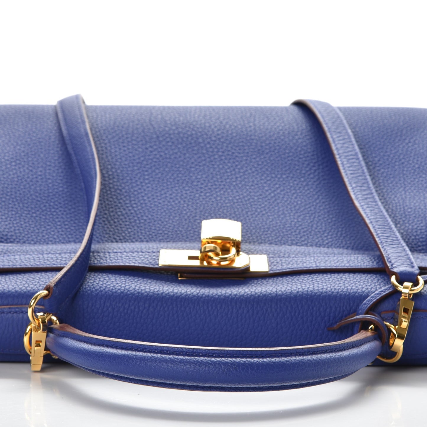 Togo Horseshoe Kelly Retourne 32 Bleu Electrique Rouge H
