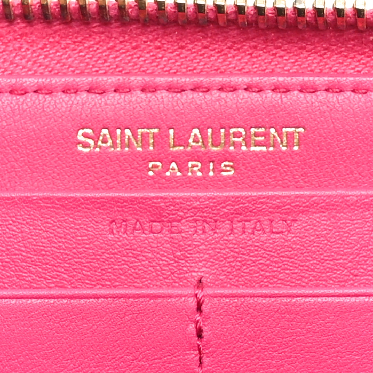 Calfskin Monogram Zip Around Wallet Fuchsia