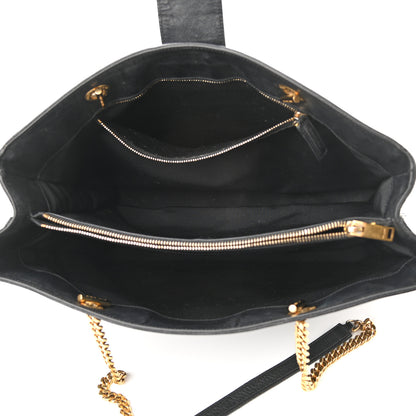 Saint Laurent Soft Calfskin Monogram Cassandre Shopper Black 5 of 11