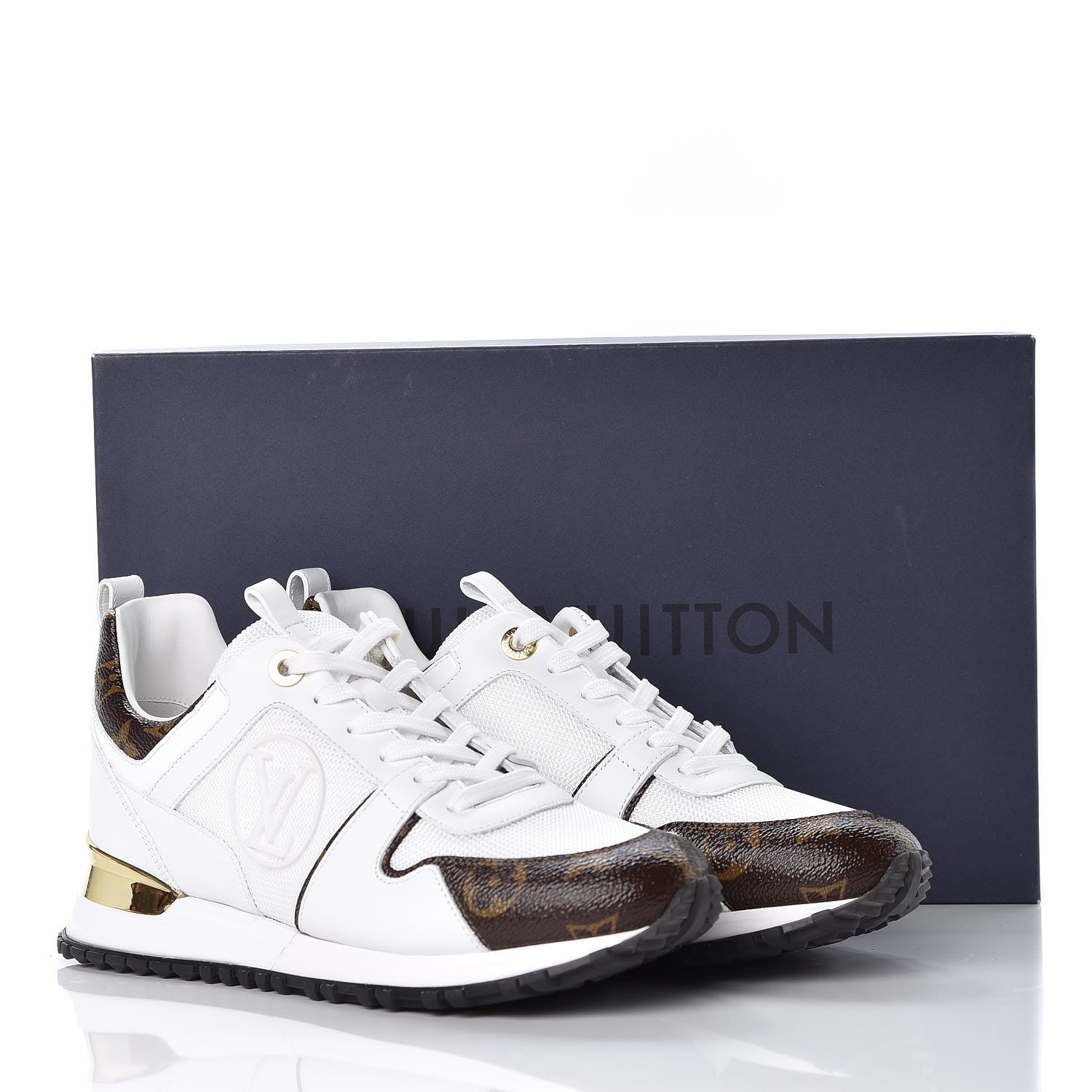 Louis Vuitton Calfskin Monogram Run Away Sneakers 37 White 8 of 8