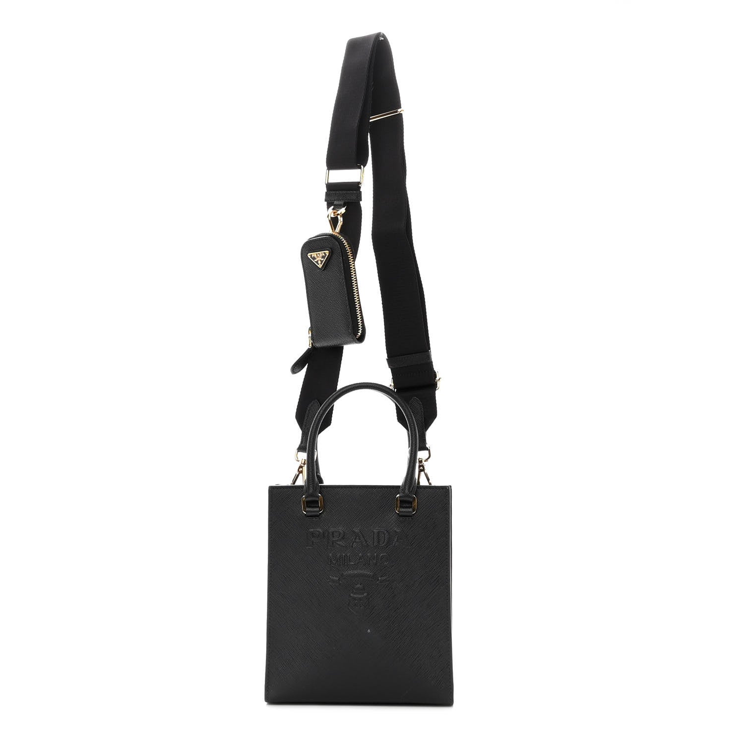 Prada Saffiano Lux Small Shoulder Bag Black 1 of 9