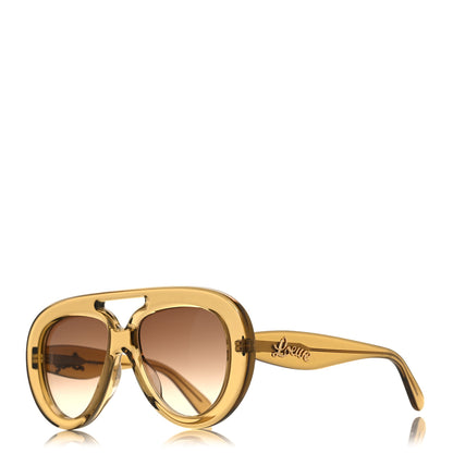 Loewe Acetate Curvy Aviator Sunglasses LW40144U Dark Green Brown 1 of 7