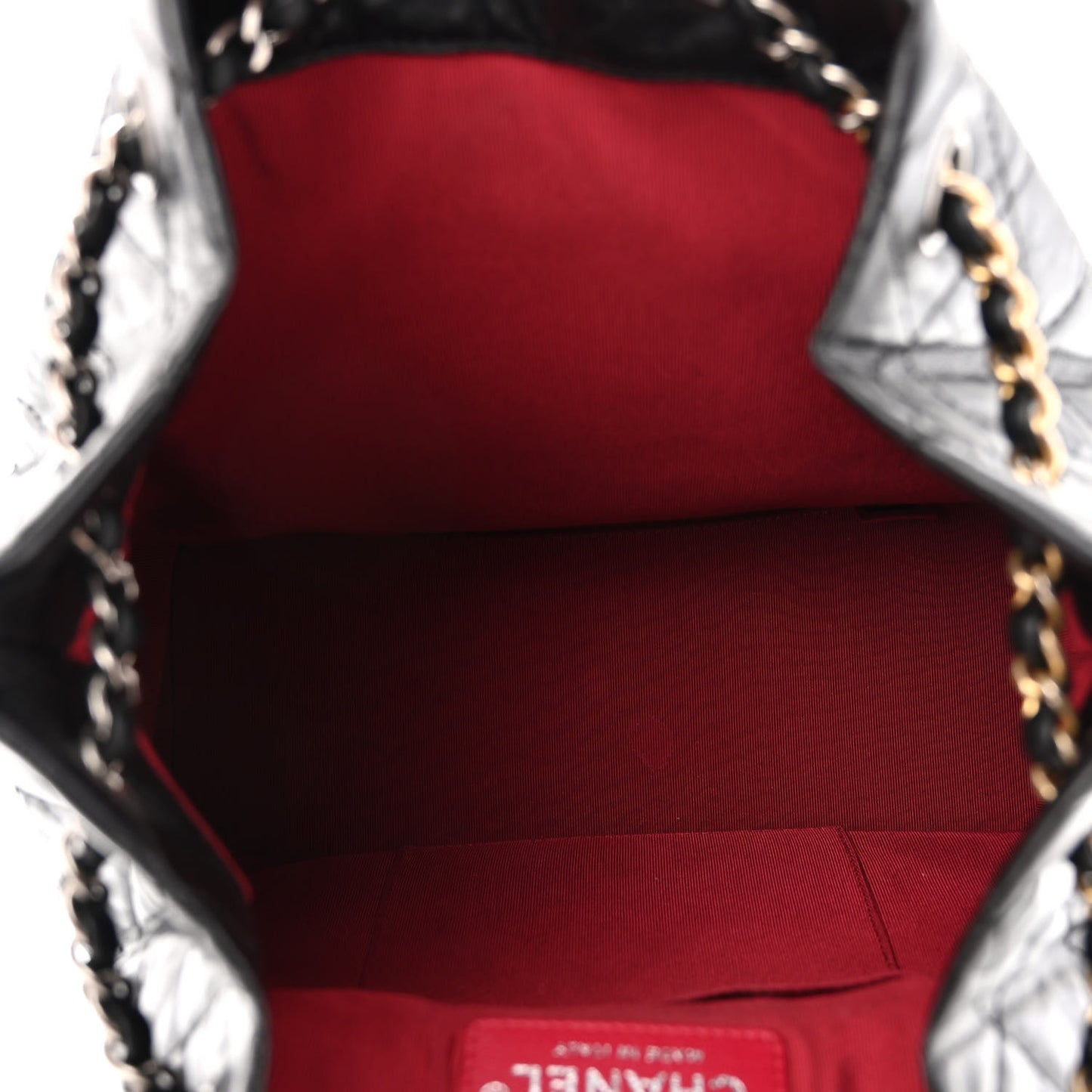 Aged Calfskin Quilted Gabrielle Backpack Black