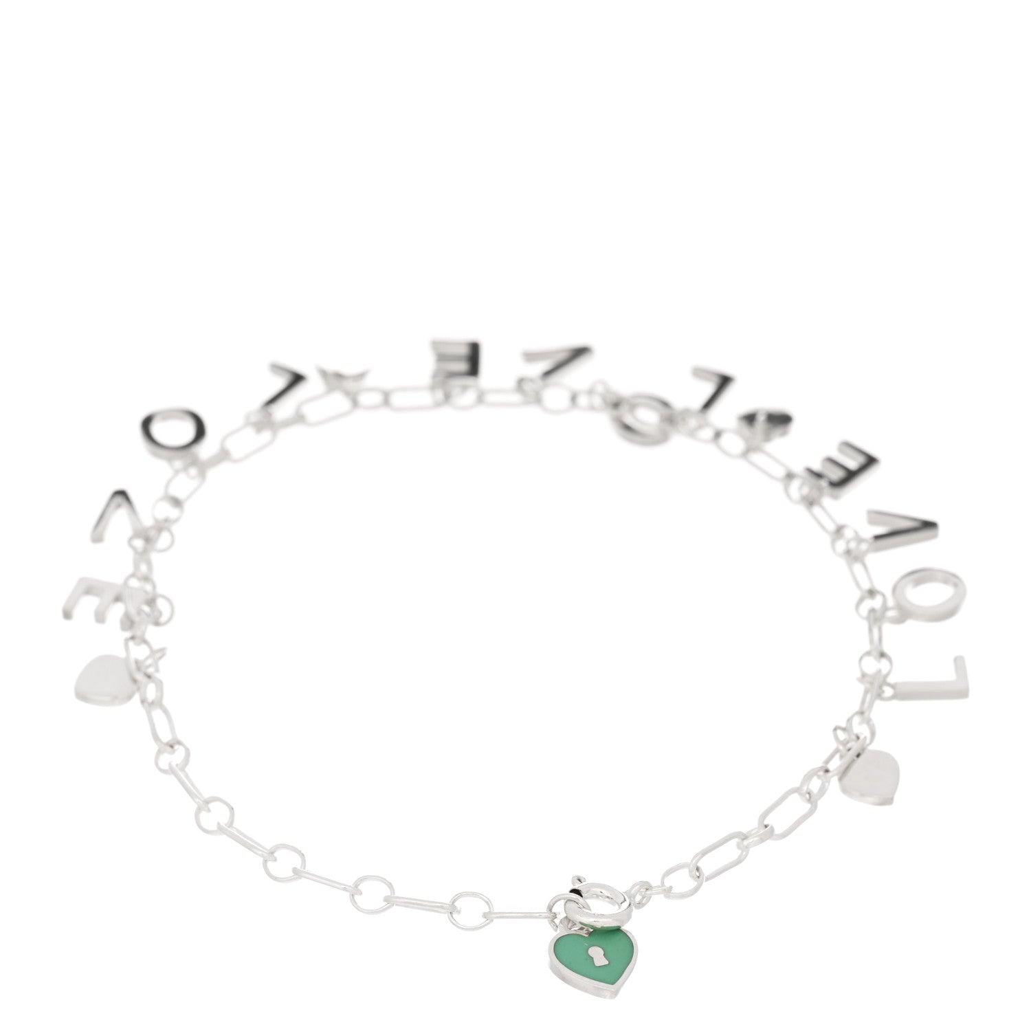 Tiffany Sterling Silver Enamel Love Charm Bracelet Blue 2 of 3
