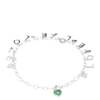 Tiffany Sterling Silver Enamel Love Charm Bracelet Blue 2 of 3
