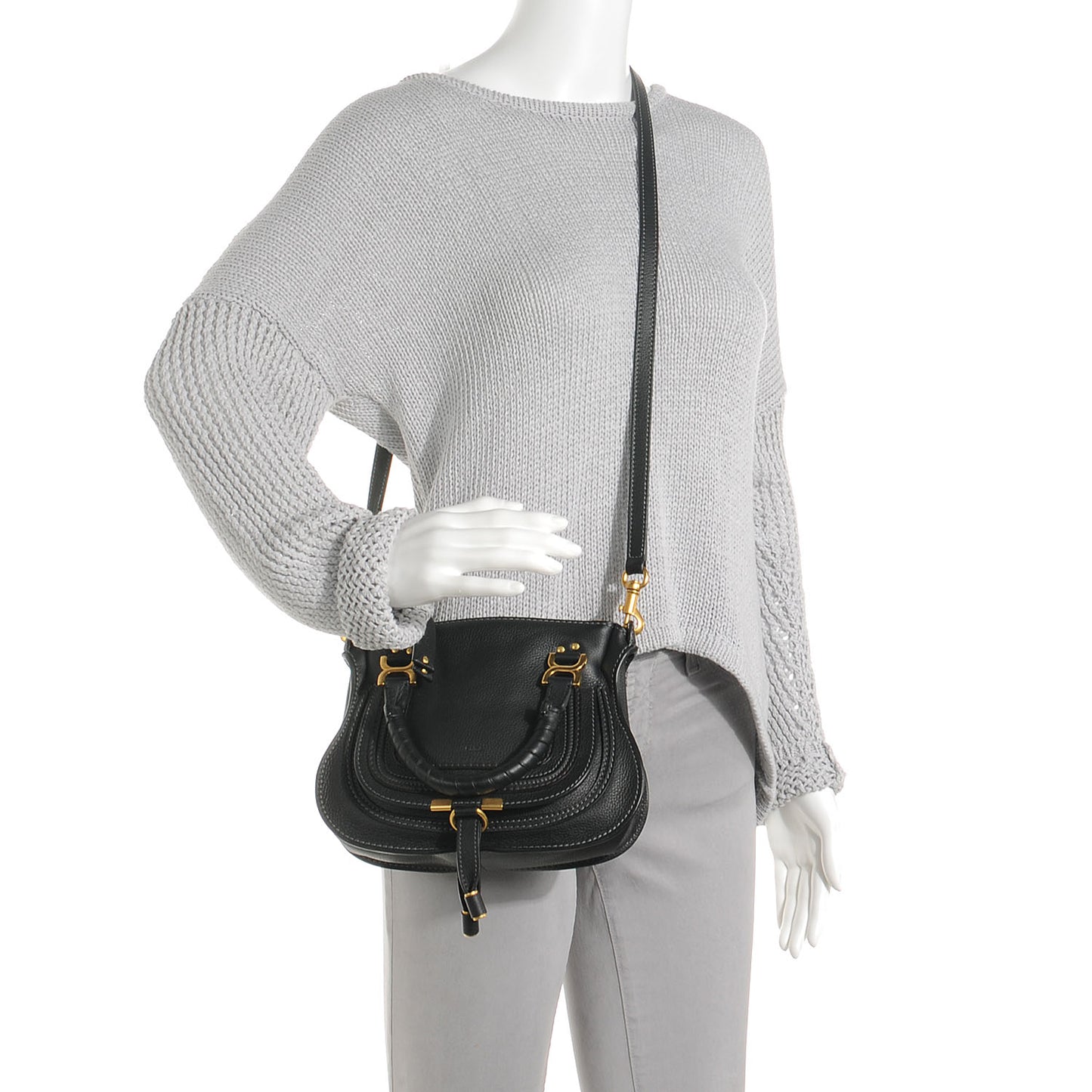 Calfskin Mini Marcie Satchel Black