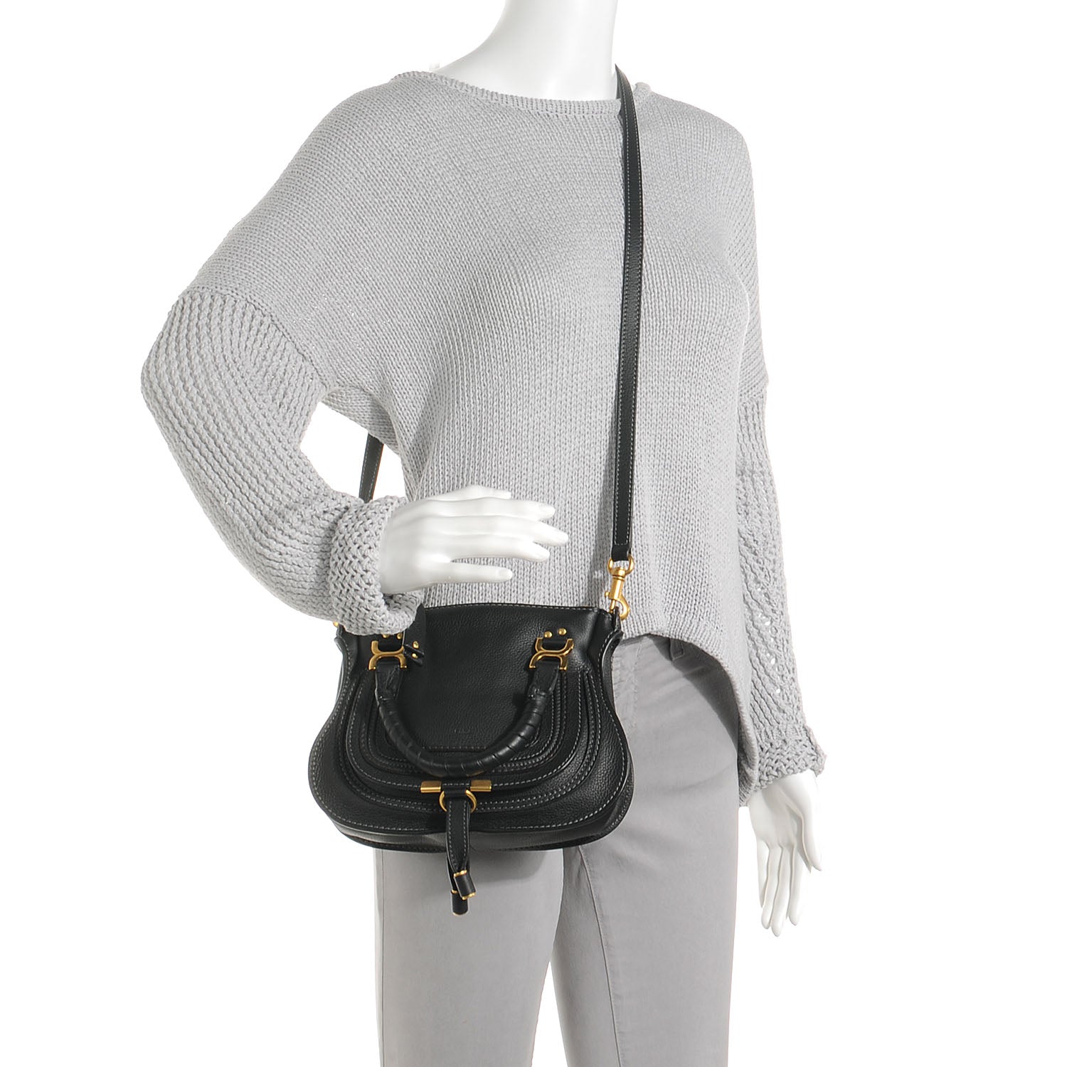 Chloe Calfskin Mini Marcie Satchel Black 2 of 9