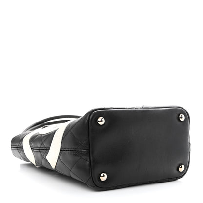 Chanel Calfskin Quilted Small Cambon Tote Black White 4 of 10