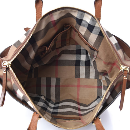 Burberry Calfskin House Check Small Salisbury Tote Brown 5 of 18