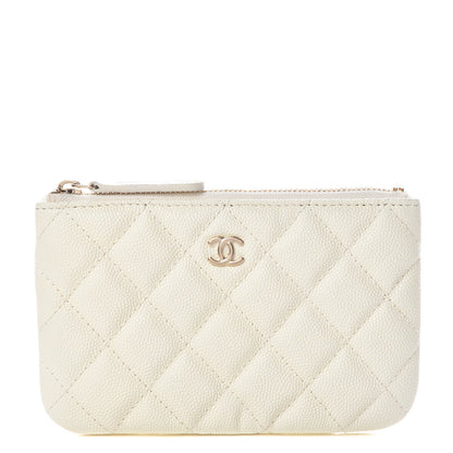 Chanel Caviar Quilted Small Cosmetic Case White 1 of 12
