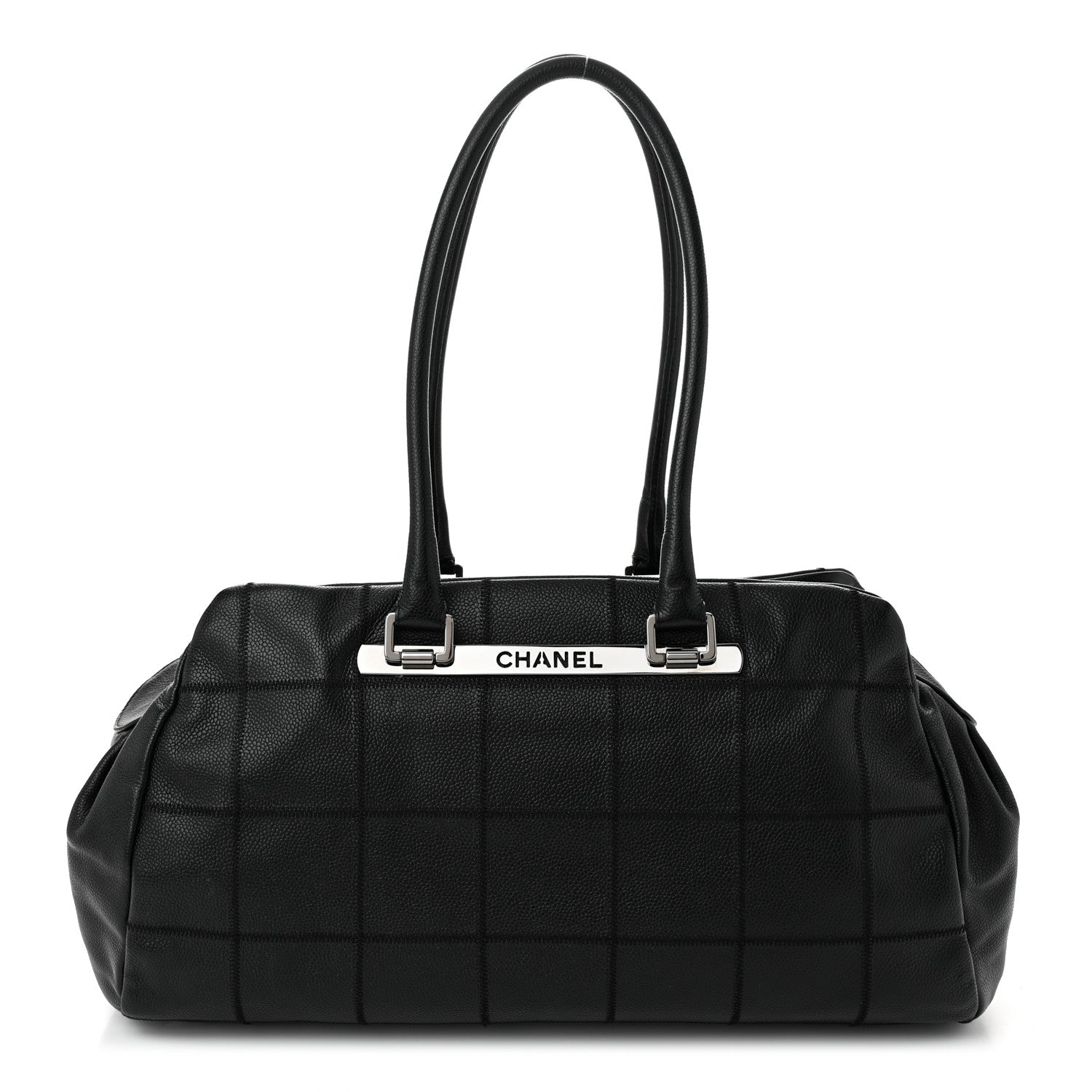 Chanel Caviar Square Stitched Large Satchel Black 1 of 10