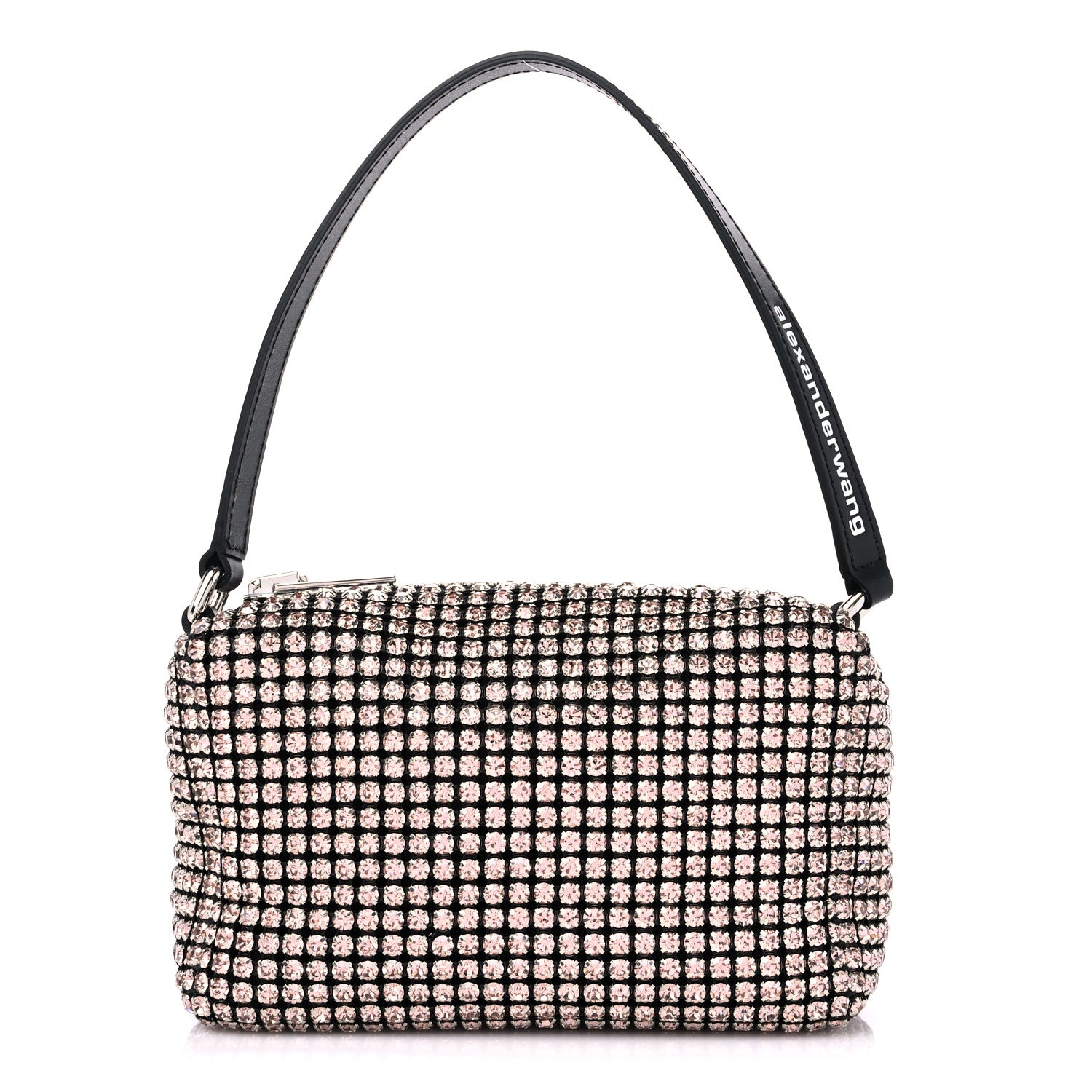Alexander Wang Mesh Crystal Rhinestone Mini Heiress Pouch Pink 1 of 10