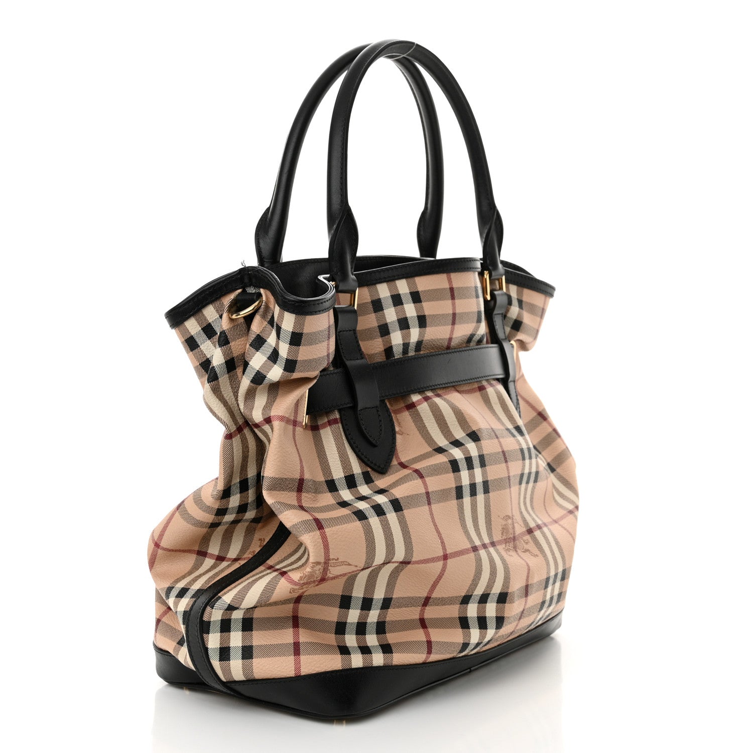Burberry Haymarket Check Medium Golderton Tote Black 3 of 10