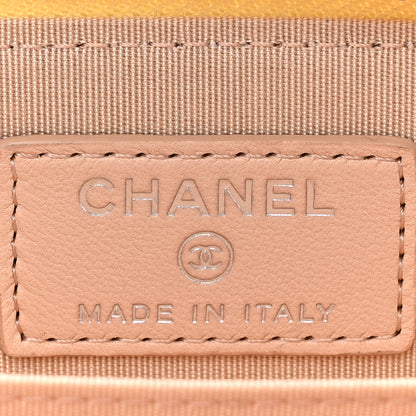 Chanel Lambskin Camellia Embossed Zip Coin Purse Yellow 7 of 10