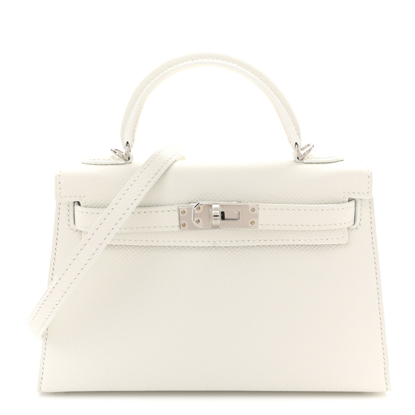 Epsom Mini Kelly Sellier 20 New White