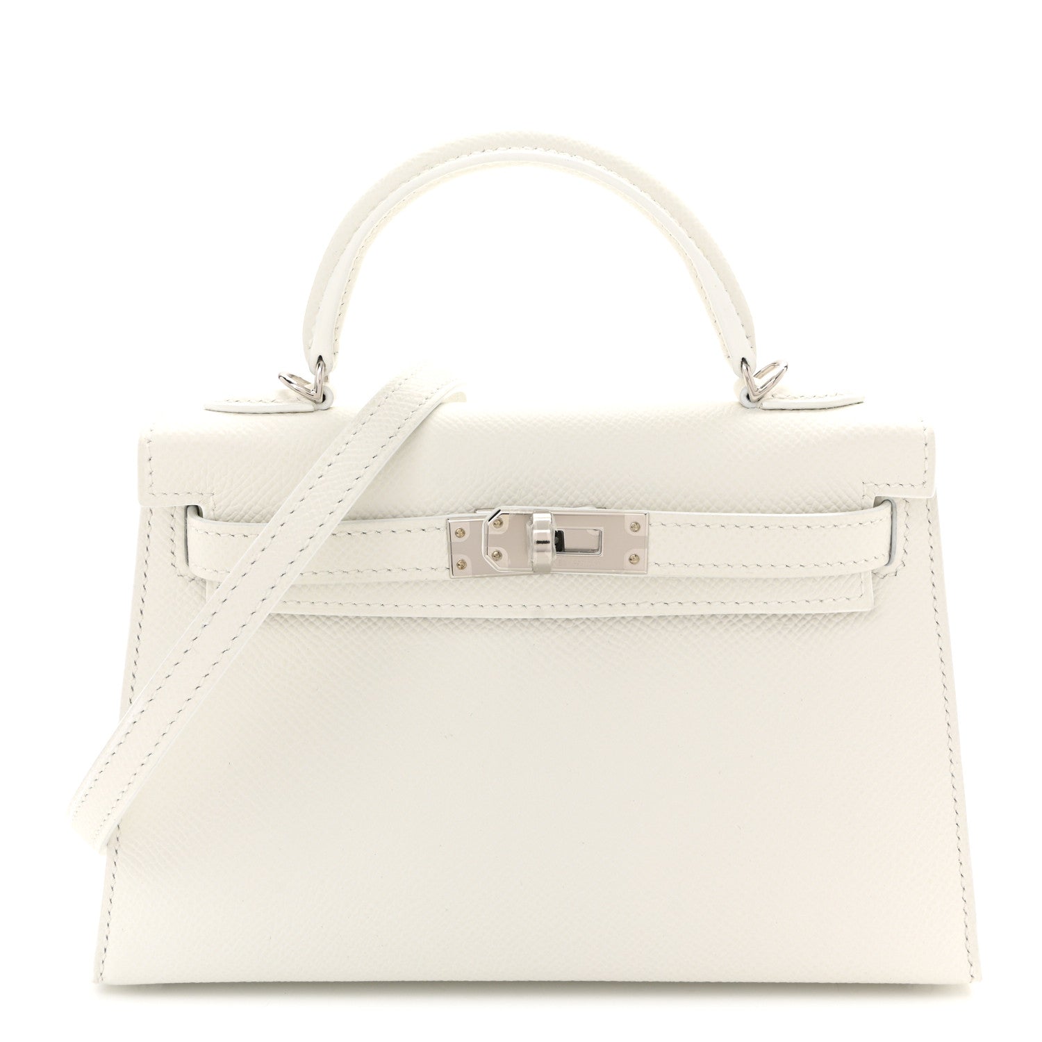 Hermes Epsom Mini Kelly Sellier 20 New White 2 of 19