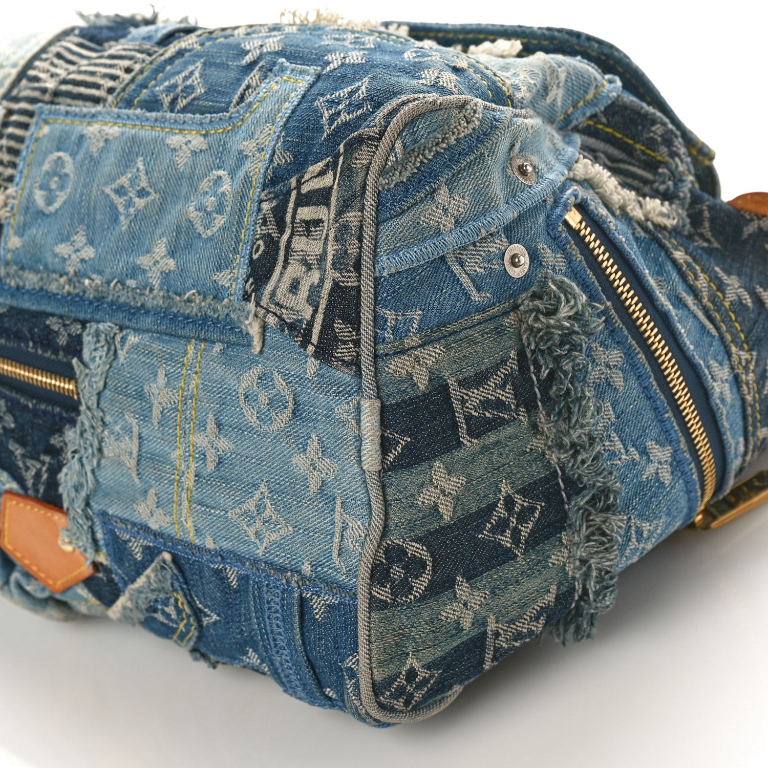 Louis Vuitton Denim Patchwork Speedy 30 Blue 8 of 9